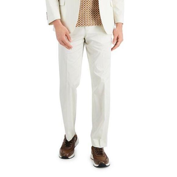 NWT Nautica Modern-Fit Cotton Suit Pants, White/Cream, Men's 41" x 32" - Picture 1 of 6
